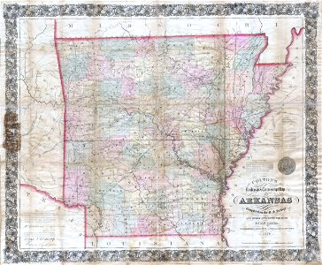 1859 Colton Pocket Map of Arkansas ( Railroads ) - Geographicus - Arkansas-colton-1859