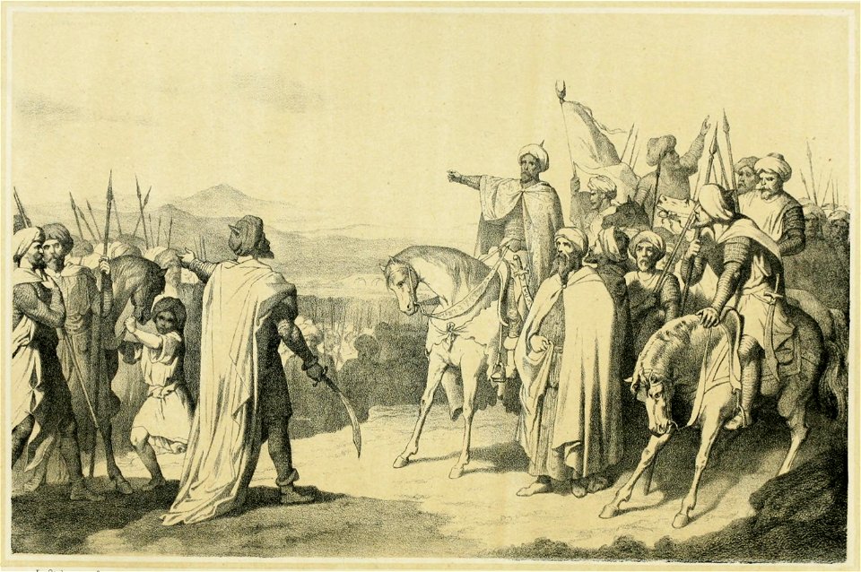 1860, Historia de la Villa y Corte de Madrid, vol. 1, Mohammed-Ebn-Abi-Amer Almanzor, en Madrid (cropped)