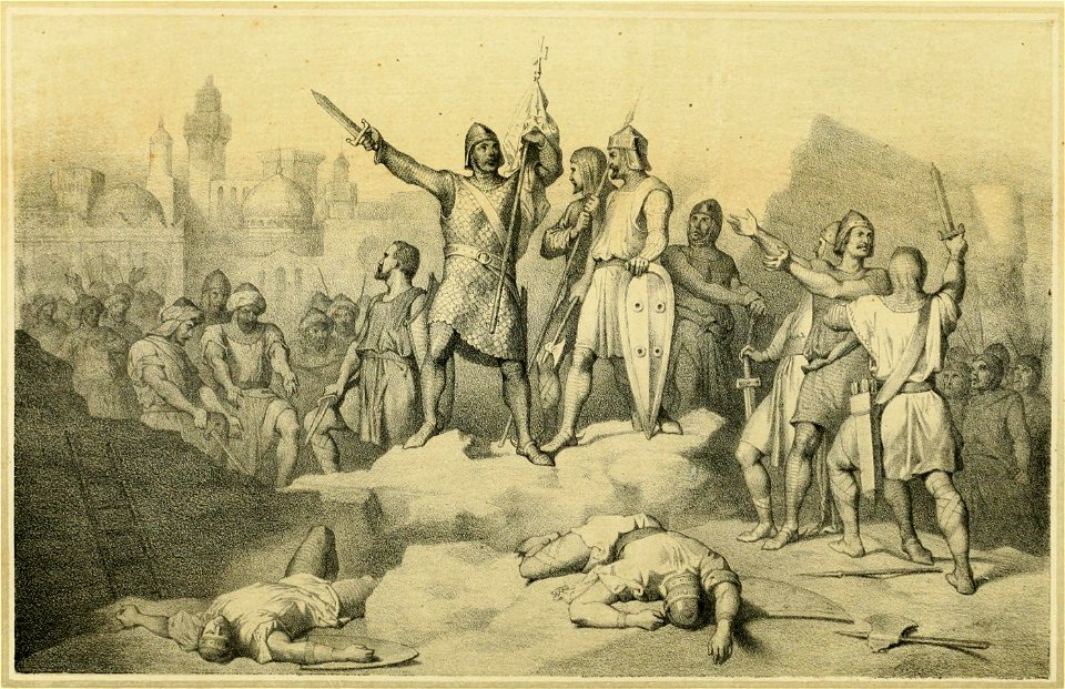 1860, Historia de la Villa y Corte de Madrid, vol. 1, Asalto y toma de Madrid por Ramiro II (cropped)