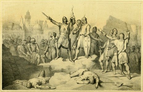 1860, Historia de la Villa y Corte de Madrid, vol. 1, Asalto y toma de Madrid por Ramiro II (cropped)