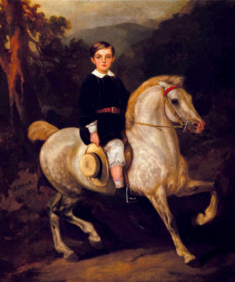 Juliusz Kossak - Portret syna generała Hauke 1859