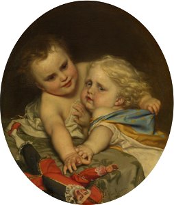 Jozef Van Lerius - Two romping children