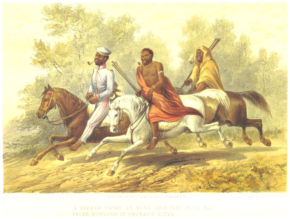 Lucas1861, pg051 A KAFFIR CHIEF IN FULL UNIFORM WITH HIS PRIME MINISTER IN UNDRESS DITTO