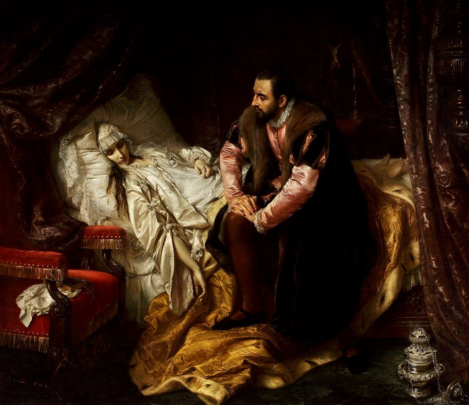 Józef Simmler - Death of Barbara Radziwill - Google Art Project
