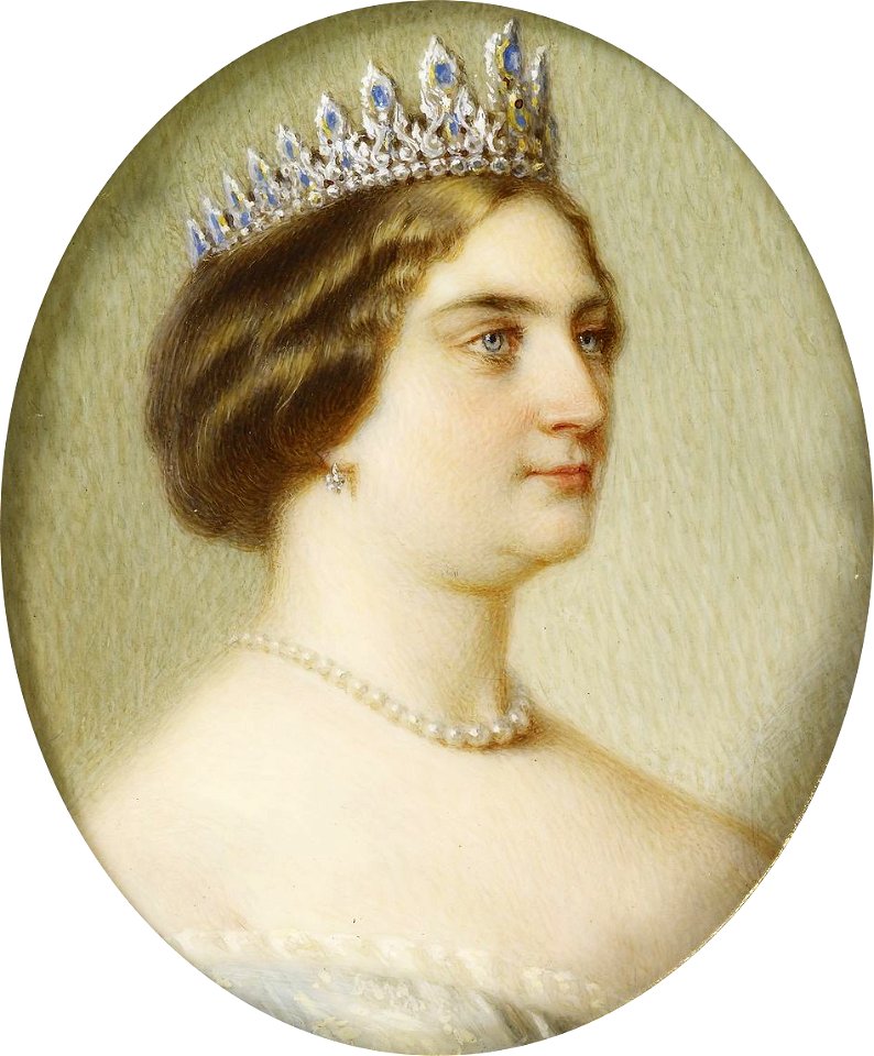 Princess Augusta, Grand Duchess of Mecklenburg-Strelitz in 1861 by Anton Hähnisch