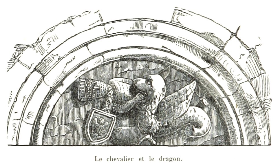 114 Eisenach-Wartburg, Tympanon mit Drachen und Ritter