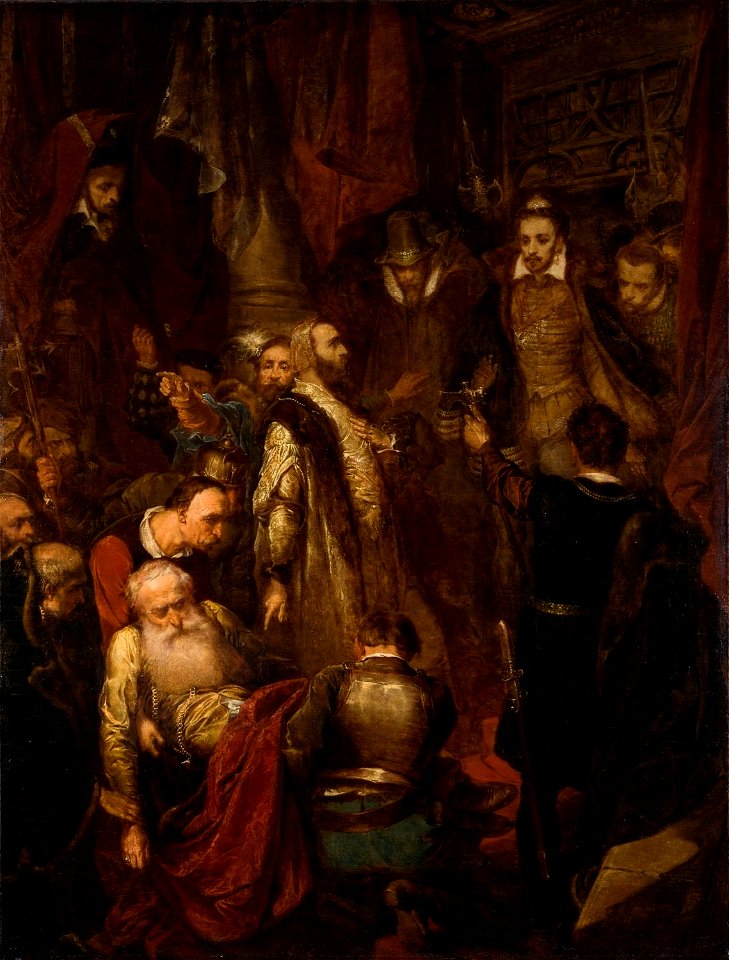 Jan Matejko - Zabicie Wapowskiego w czasie koronacji Henryka Walezego 1861