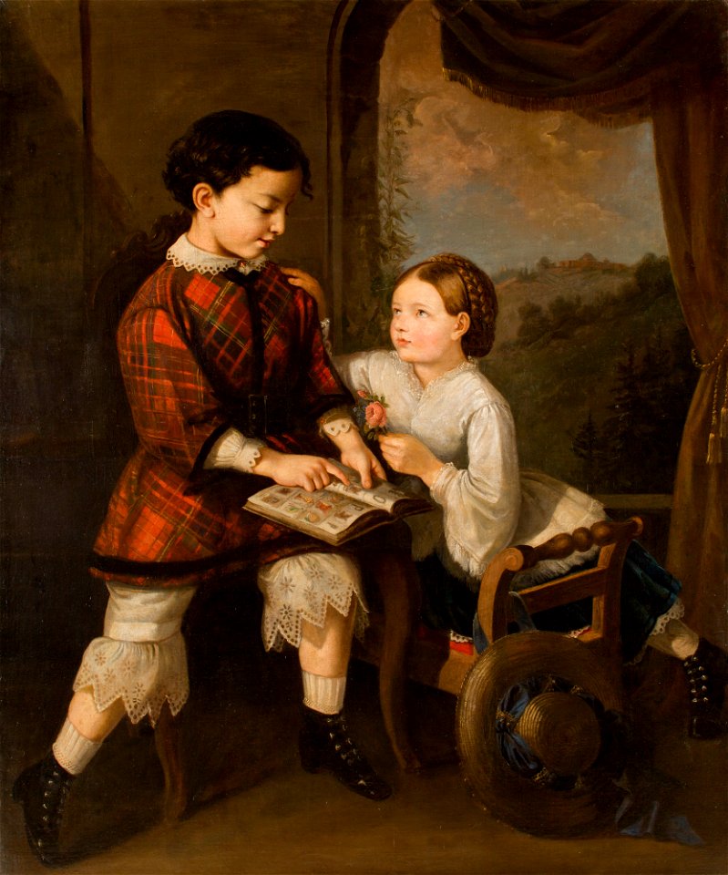 Saturnin Świerzyński - Uczące się dzieci 1861