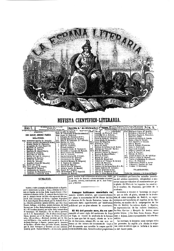 1862-12-01, La España Literaria, portada
