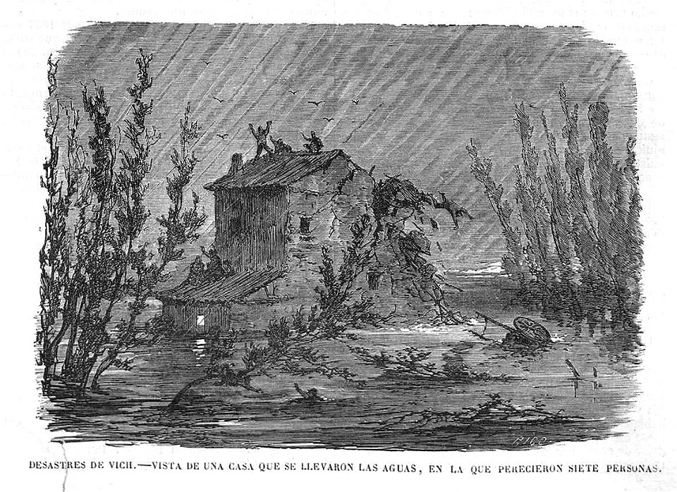 1863-11-15, El Museo Universal, Desastres de Vich, Vistas de una casa que se llevaron las aguas, en la que perecieron siete personas
