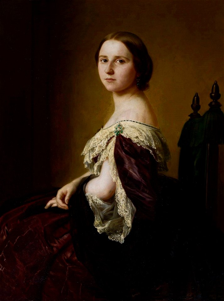Berkowski Portrait of a lady in a purple dress