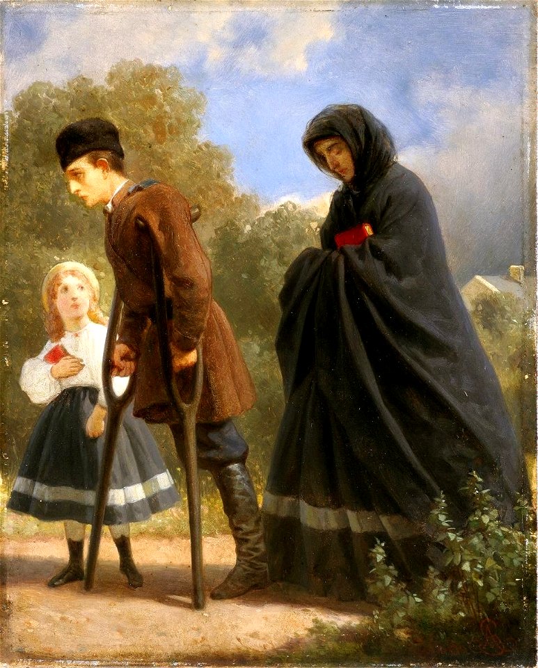 Artur Grottger - Po powstaniu. W drodze do kościoła 1864