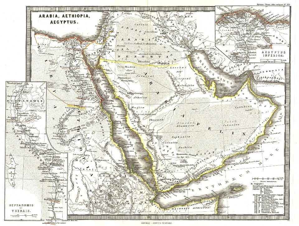 1865 Spruner Map of Arabia and Egypt in Antiquity - Geographicus - Arabia-spruner-1865