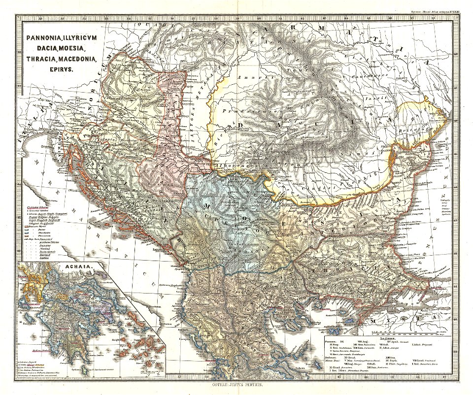 1865 Spruner Map of the Balkans - Geographicus - Pannonia-spruner-1865
