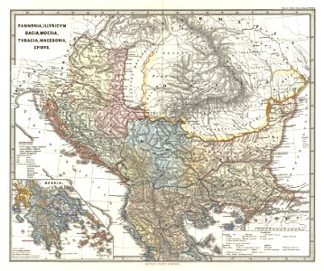 1865 Spruner Map of the Balkans - Geographicus - Pannonia-spruner-1865