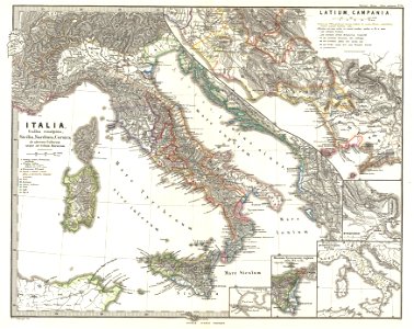 1865 Spruner Map of Italy before the Gauls and the Marsicus War - Geographicus - ItaliaGalliaCisalpina-spruner-1865