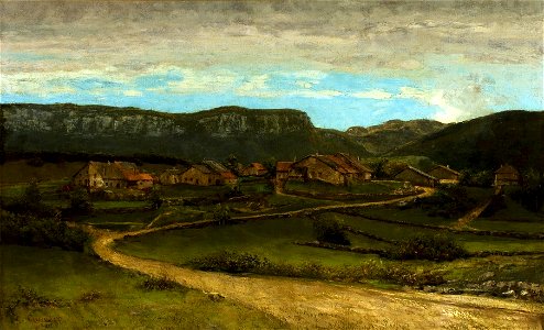 Courbet Landscape near Ornans. Free illustration for personal and commercial use.