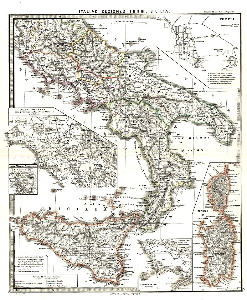 1865 Spruner Map of Southern Italy and Sicily - Geographicus - ItaliaeSicilia-spruner-1865