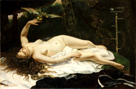 1866 Gustave Courbet - Woman with a Parrot (cropped)