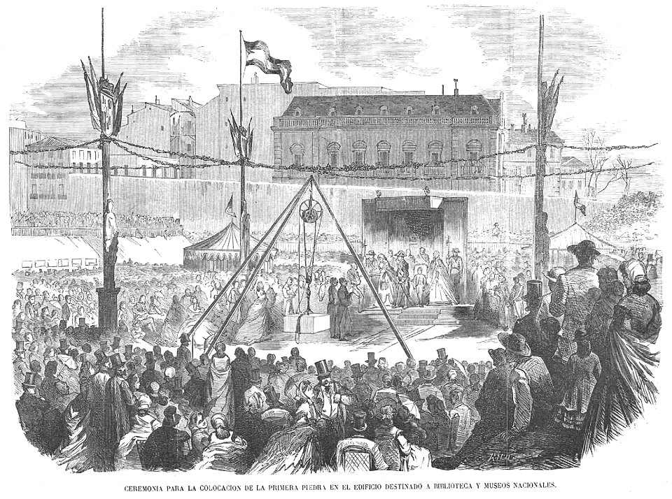 1866-04-29, El Museo Universal, Ceremonia para la colocación de la primera piedra en el edificio destinado a biblioteca y museo nacionales