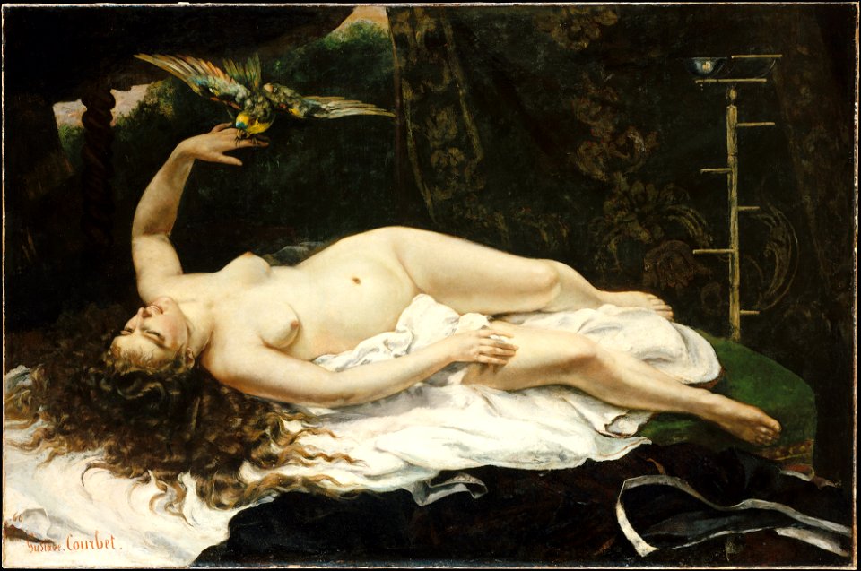 1866 Gustave Courbet - Woman with a Parrot