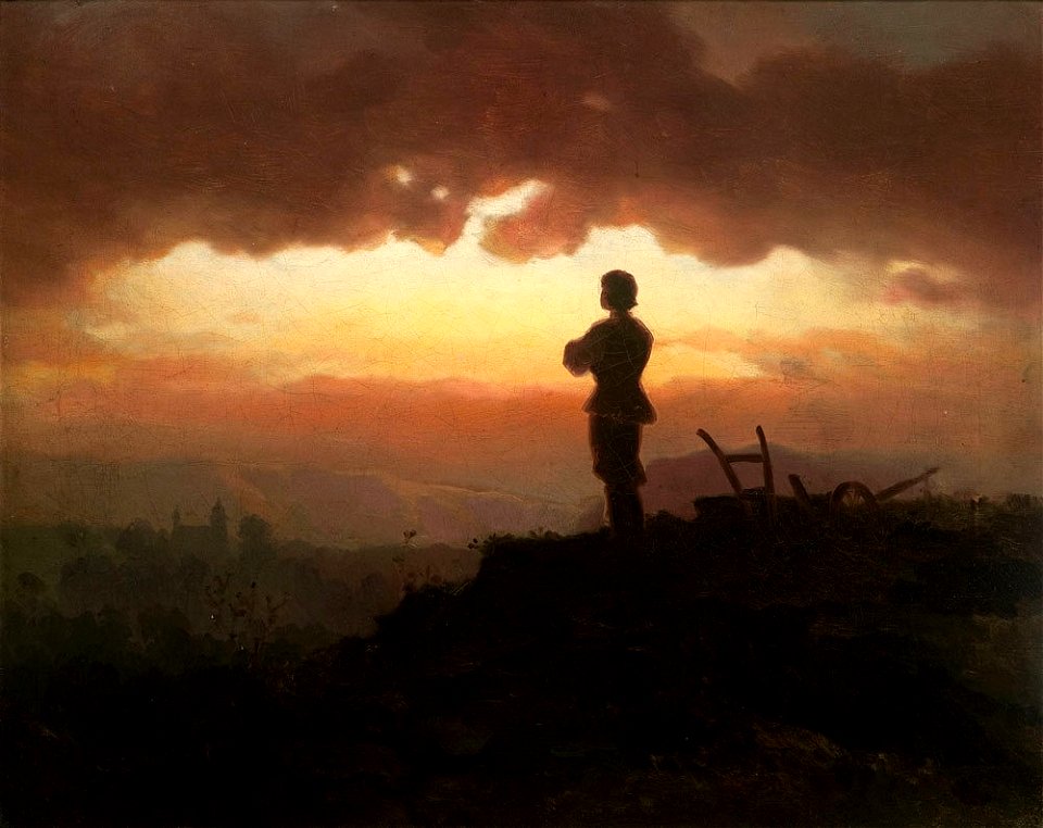 Artur Grottger - Modlitwa wieczorna rolnika 1865