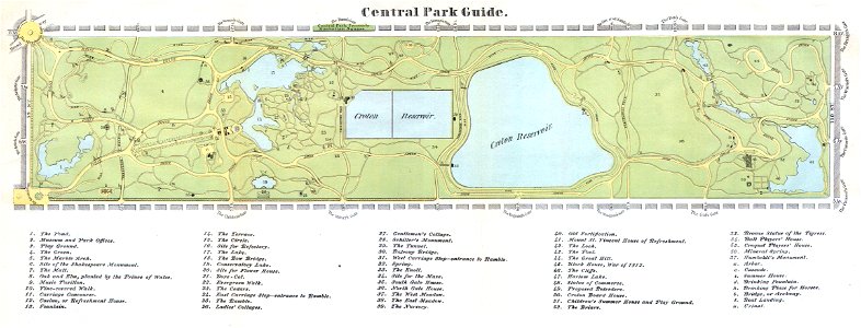 1866 Map of Central Park, New York City, New York - Geographicus - CentralParkGuide-mcny-1869
