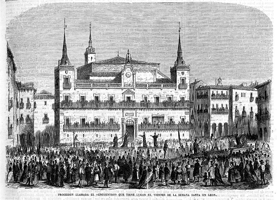1866-04-01, El Museo Universal, Procesión llamada el «Encuentro» que tiene lugar el viernes de la Semana Santa en León