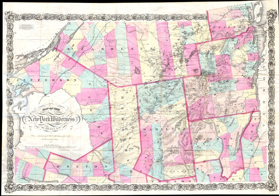 1867 Colton - Ely Pocket map of the Adirondack Mountains, New York - Geographicus - Adirondacks-colton-1867