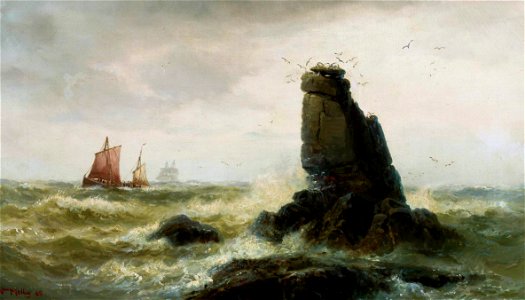 Melbye Sea landscape with sailing boats