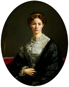 Begas Portrait of a lady in a lace shawl
