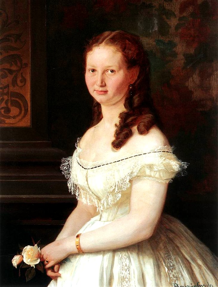 Benczur, Gyula - Young Girl with Roses (1868)