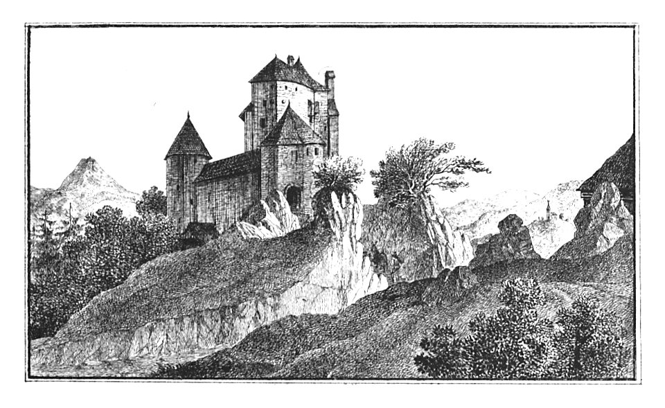 187 Schloss Montpreis - Planina, Cillier Kreis - J.F.Kaiser Lithografirte Ansichten der Steiermark 1830