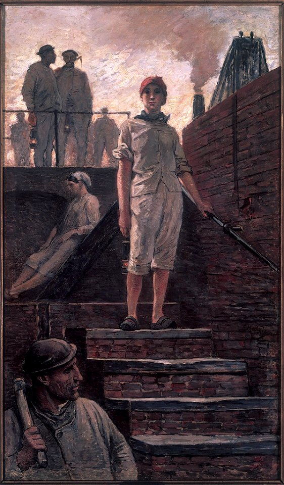 Constantin Meunier - Female miner descending into the pit