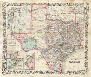 1870 Colton Pocket Map of Texas - Geographicus - TexasPkt-colton-1870
