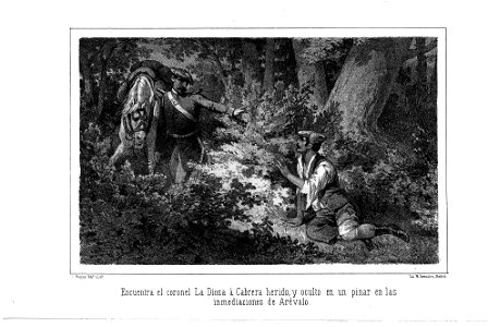 1871-1872, La estafeta de palacio (historia del último reinado), Encuentra el coronel La Diosa á Cabrera herido, y oculto en un pinar en las inmediaciones de Arévalo