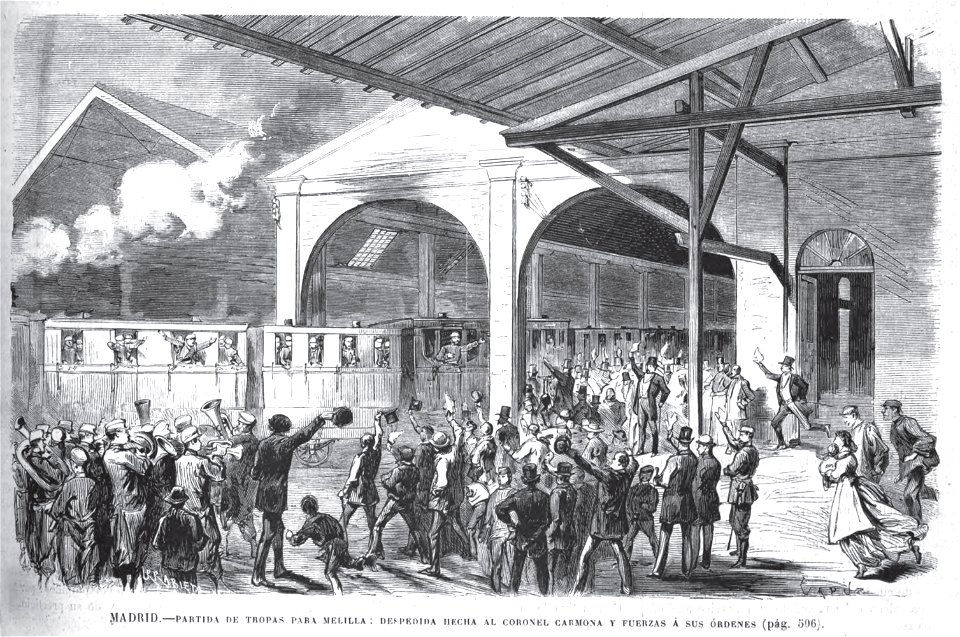 1871-10-15, La Ilustración Española y Americana, Madrid, Partida de tropas para Melilla, despedida hecha al coronel Carmona y fuerzas á sus órdenes