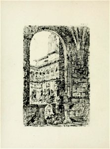1872, An architect's note-book in Spain, principally illustrating the domestic architecture of that country, plate 10, León, Cloister of the Convent of San Marcos