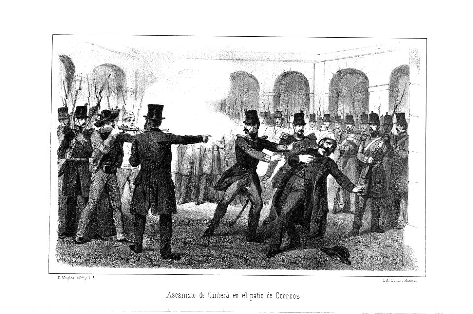 1871-1872, La estafeta de palacio (historia del último reinado), Asesinato de Canterac en el patio de Correos