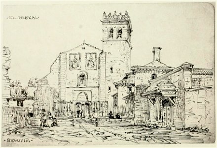 1872, An architect's note-book in Spain, principally illustrating the domestic architecture of that country, plate 31, Exterior view of the Monastery of El Parral (cropped)