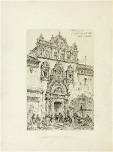 1872, An architect's note-book in Spain, principally illustrating the domestic architecture of that country, plate 44, Toledo, External view of the Hospital of the Holy Cross