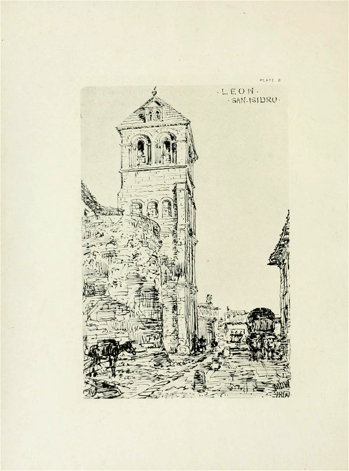 1872, An architect's note-book in Spain, principally illustrating the domestic architecture of that country, plate 08, León, Church of San Isidro