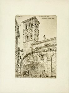 1872, An architect's note-book in Spain, principally illustrating the domestic architecture of that country, plate 42, Toledo, Moorish tower of San Pedro Martire