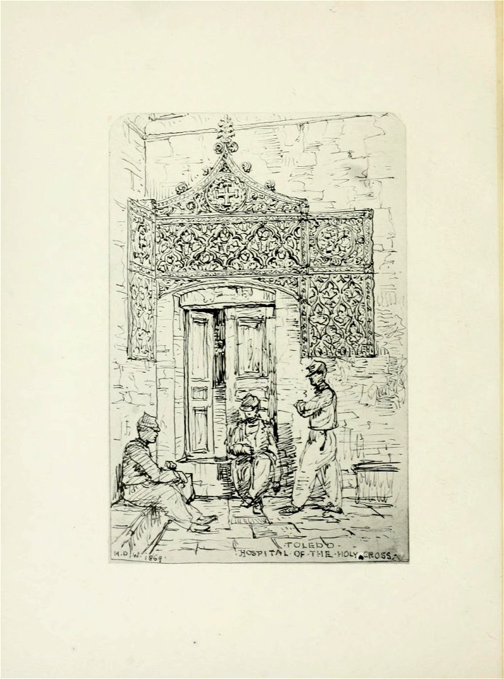 1872, An architect's note-book in Spain, principally illustrating the domestic architecture of that country, plate 46, Toledo, Doorway from the Hospital of the Holy Cross