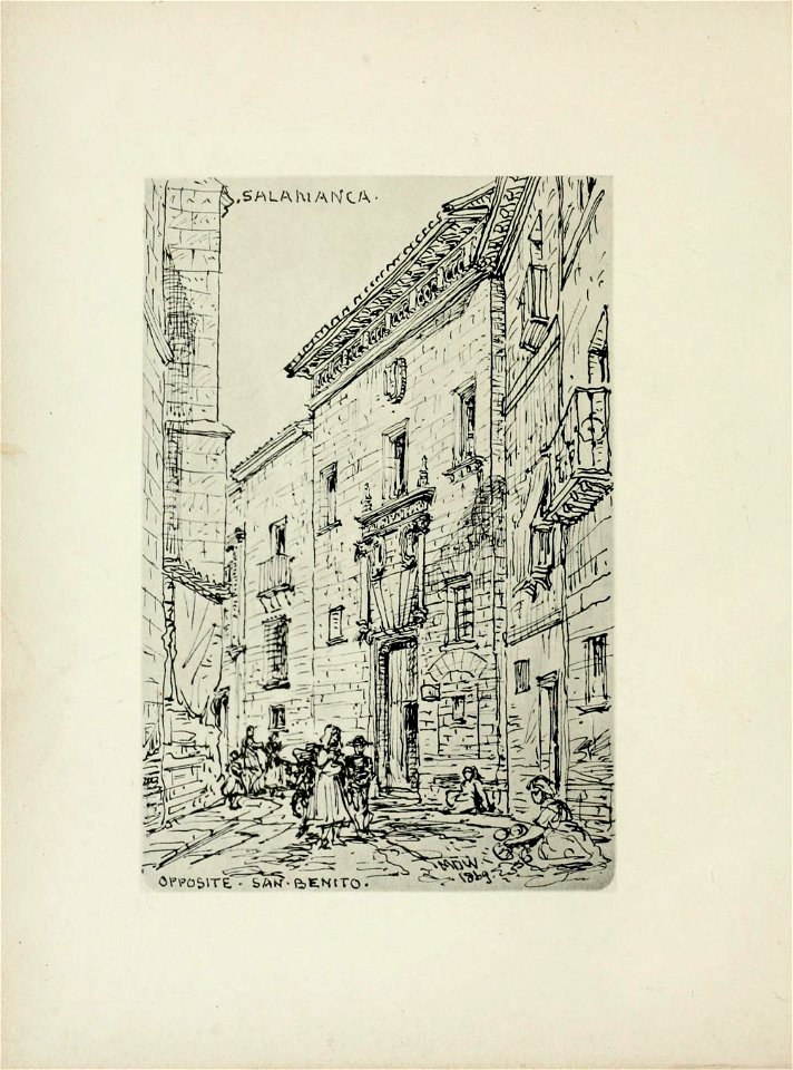 1872, An architect's note-book in Spain, principally illustrating the domestic architecture of that country, plate 21, Salamanca, Reinassance house opposite San Benito