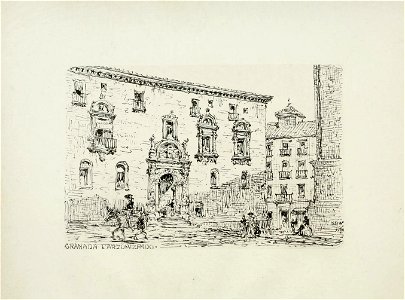 1872, An architect's note-book in Spain, principally illustrating the domestic architecture of that country, plate 77, Granada, View of the Arzobispado