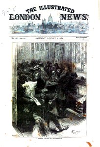 1872-01-06, The Illustrated London News, A Communist club-room near Leicester-Square. Free illustration for personal and commercial use.