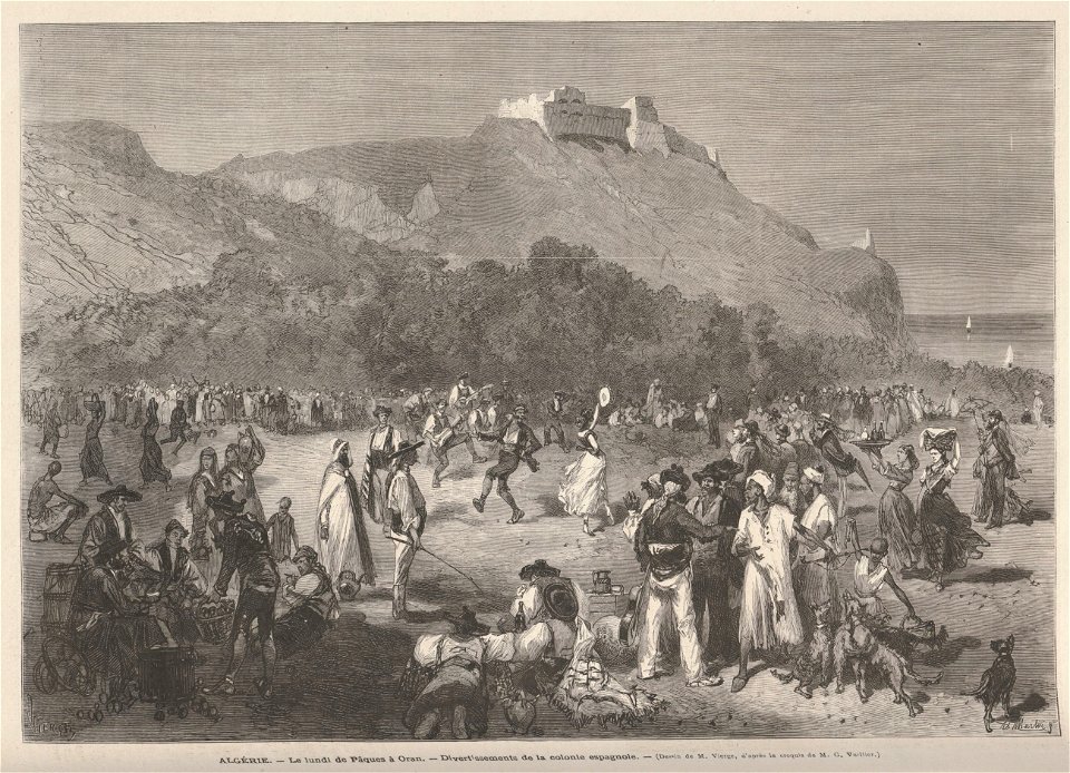 1873-03-19, Le Monde Illustré, Algérie, le lundi de Pâques à Oran, divertissements de la colonie espagnole, Vierge