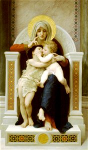 1875 Bouguereau-Vierge-Jésus-SaintJeanBaptiste. Free illustration for personal and commercial use.