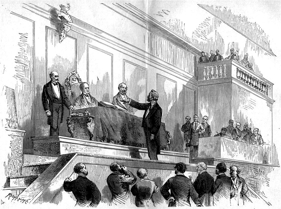1875 Giuseppe Verdi giura in Senato